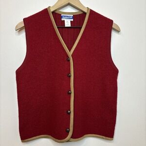 Pendleton 100% Wool Sweater Vest Small Red Academia‎ Grandpa Classic Cottagecore